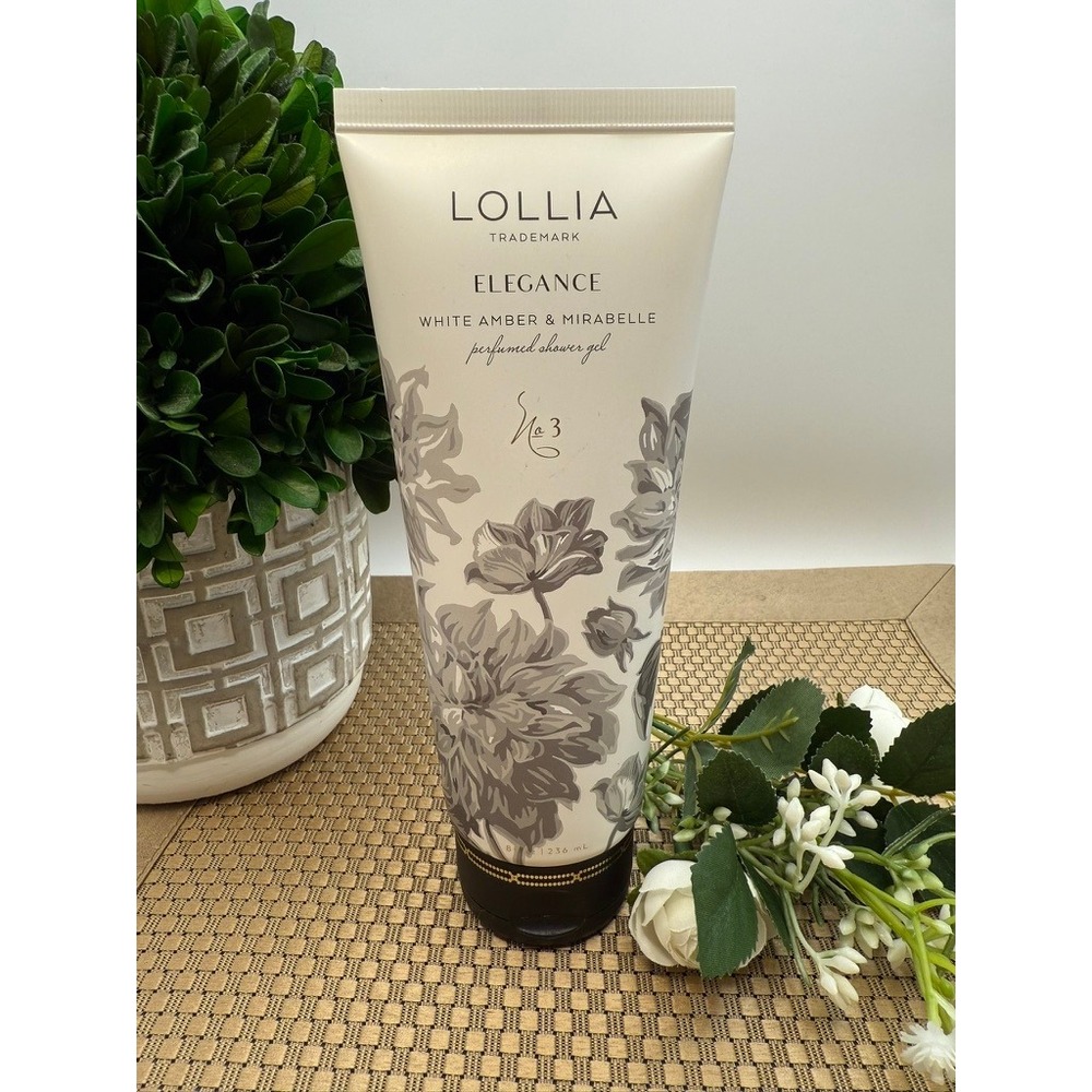 Lollia Elegance Shower Gel White Amber & Mirabelle 8oz Margot Elena